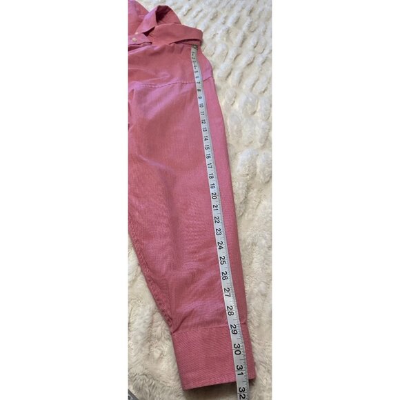 Men's Chaps Classic Fit Wrinkle Pink Button-Down Dress Shirt Cotton Blend Size X - Picture 12 of 16